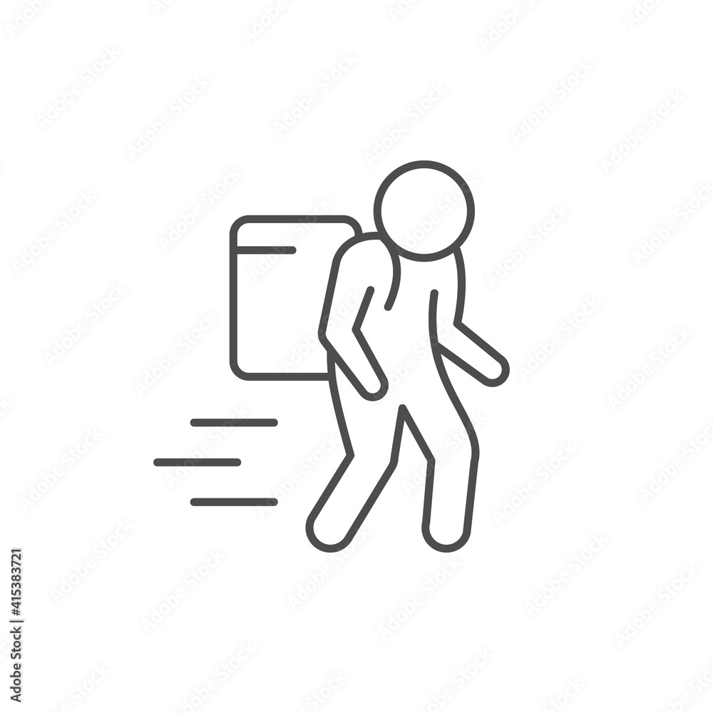 Walking courier line outline icon Walking courier line outline icon
