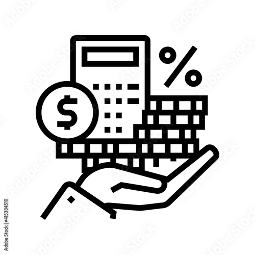 dividends money line icon vector. dividends money sign. isolated contour symbol black illustration