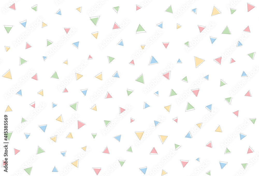 Simple light geometrical seamless pattern with small color triangles.