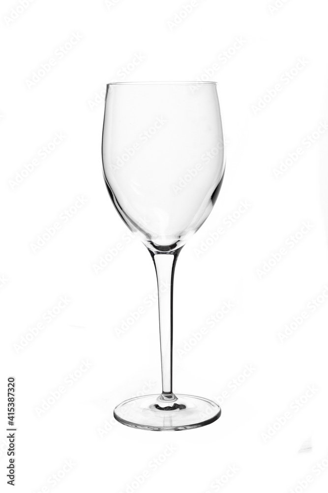 Obraz premium Empty wine glass isolated on white background.