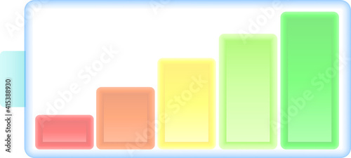 Battery with colored status bars