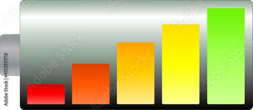 Battery with colored status bars