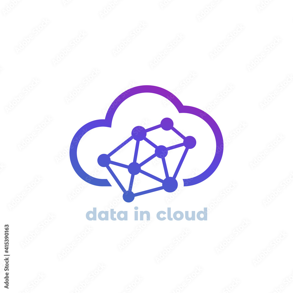 data in cloud vector icon data in cloud vector icon