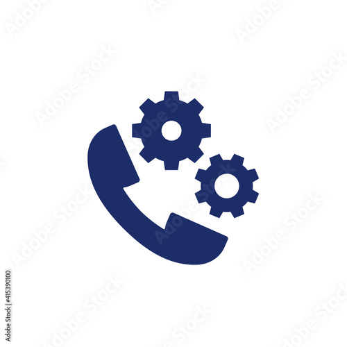 call settings icon with gears