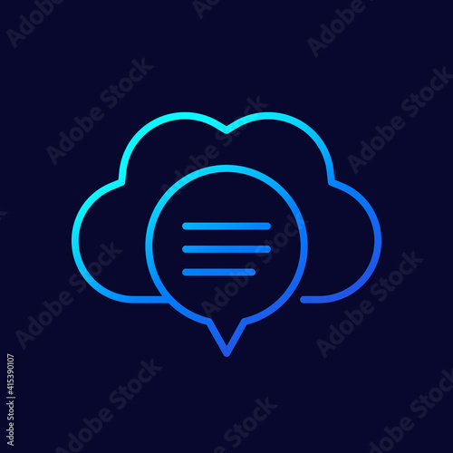 chat and cloud line vector icon