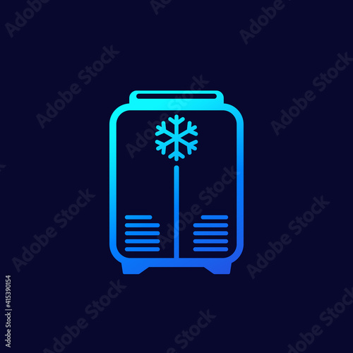 cryotherapy, cryosauna icon on dark