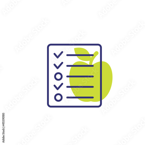 diet, meal plan icon on white
