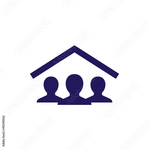 tenants, house residents icon on white