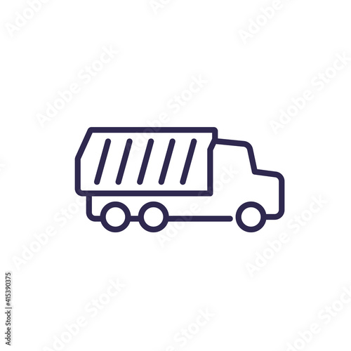 tipper or dumper truck line icon