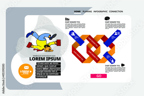 Business concept for internet banners, social media banners, headers of websites, vector illustration 