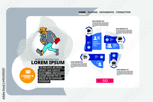 Business concept for internet banners, social media banners, headers of websites, vector illustration 