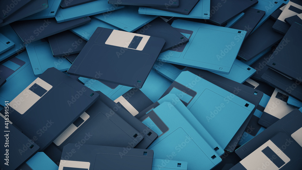 3d illustration of Old Floppy Disks. High quality photo 3d illustration of Old Floppy Disks. High quality photo