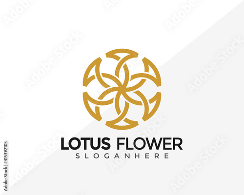 Geometric Lotus Flower Logo Design. Creative Idea logos designs Vector illustration template