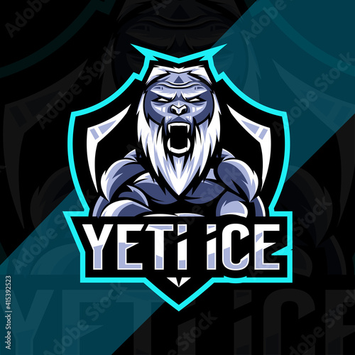 Yeti ice mascot logo esport design
