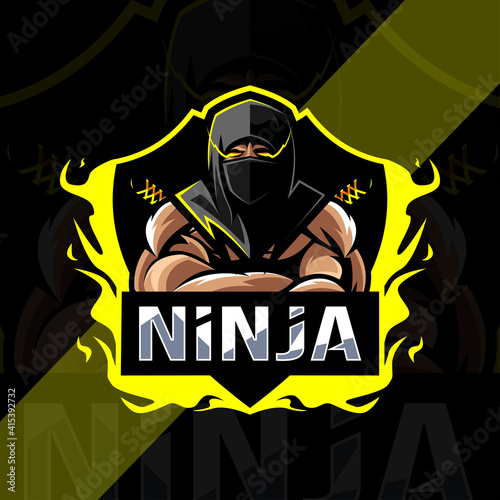 Ninja mascot logo esport design