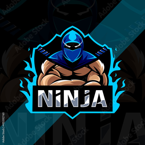 Ninja mascot logo esport design