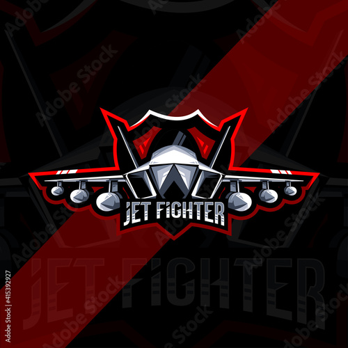 Jet fighter mascot logo template design