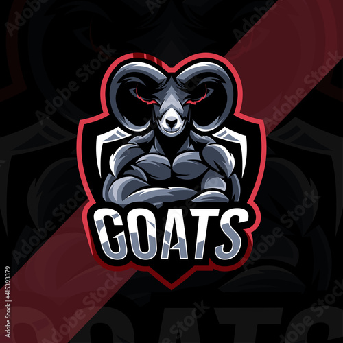Goat mascot logo template design