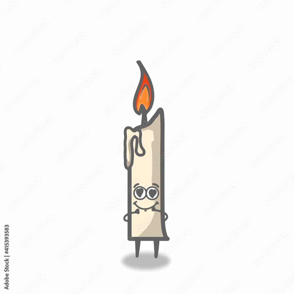 Fototapeta premium cute candle character design vector template illustration