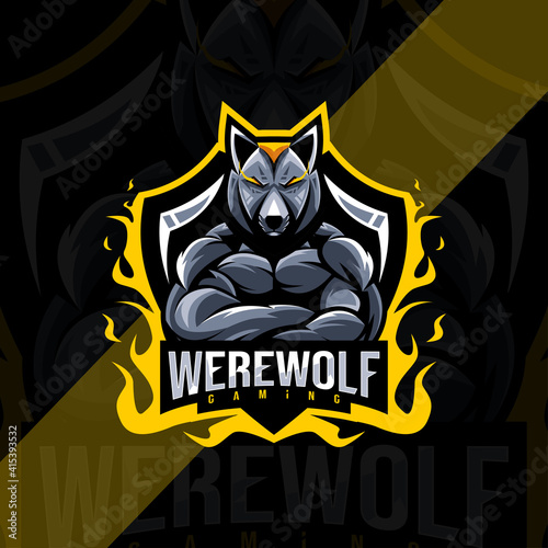 Werewolf mascot logo esport template