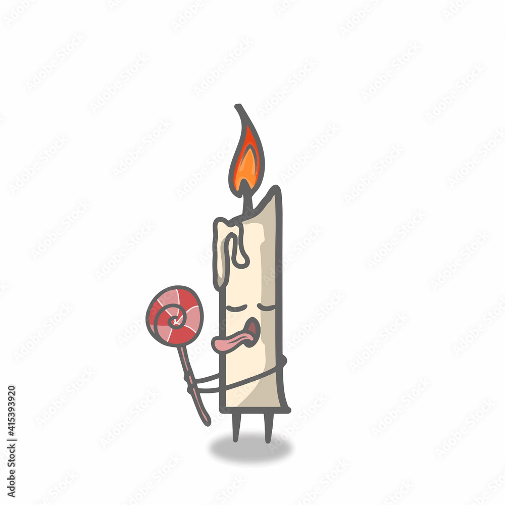 Fototapeta premium cute candle character design vector template illustration