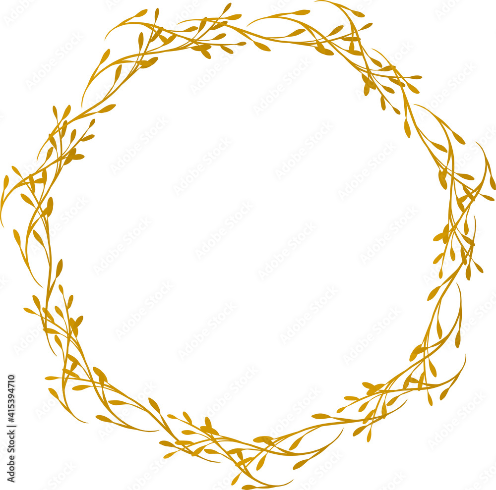 おしゃれな円のカリグラフィーフレーム素材 Stock Vector Adobe Stock