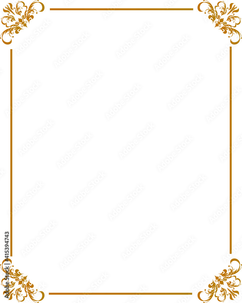 Fototapeta premium おしゃれなカリグラフィーフレーム素材(四角)