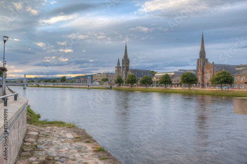 Day scene of Inverness, Scotland along the River Ness