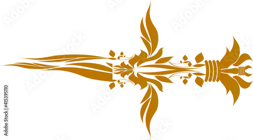 カリグラフィーで描くナイフの装飾素材