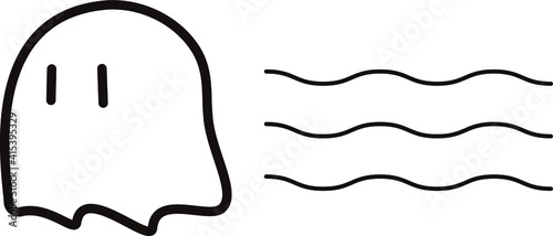 とても可愛いおばけのベクターイラスト