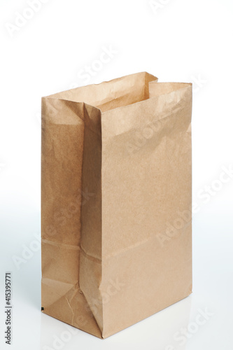 Tall brown open paper bag
