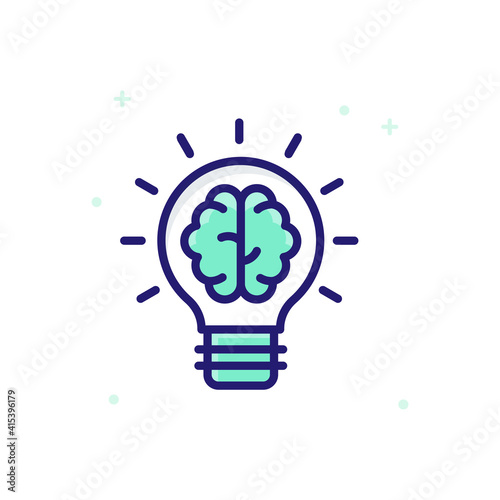 Smart Idea vector outline icon style illustration. EPS 10 file