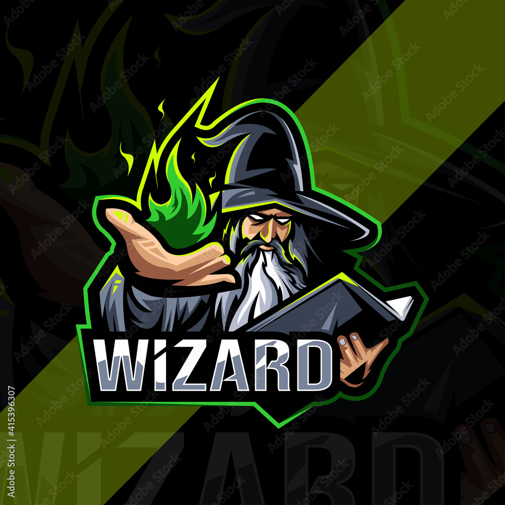 Wizard mascot logo esport design Wizard mascot logo esport design
