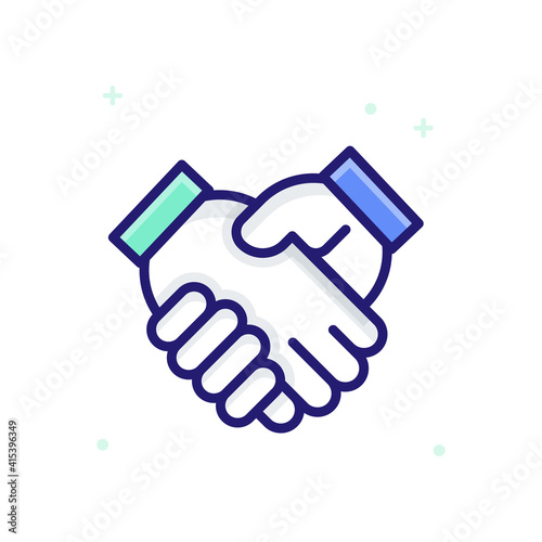 Partner  vector outline icon style illustration. EPS 10 file