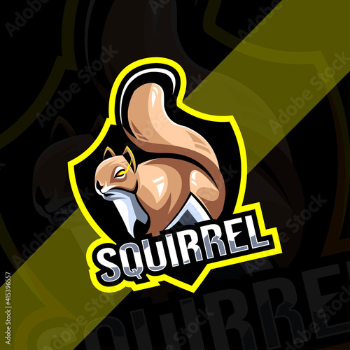 Squirrel mascot logo esport template design