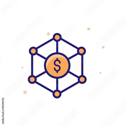 Collaboration vector outline icon style illustration. EPS 10 file