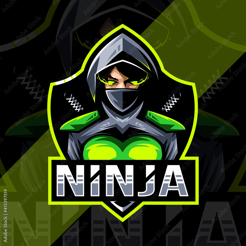 Ninja mascot logo esport design