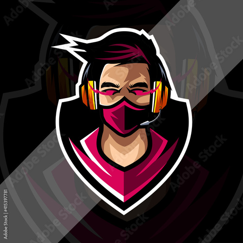 Gamers mascot logo esport template design