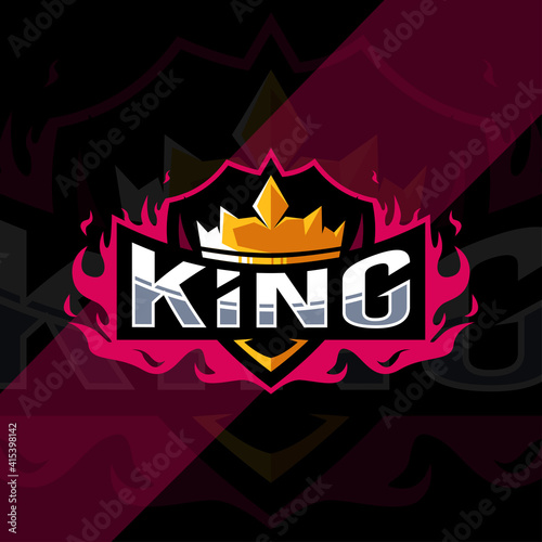 The crown king mascot logo esport design template