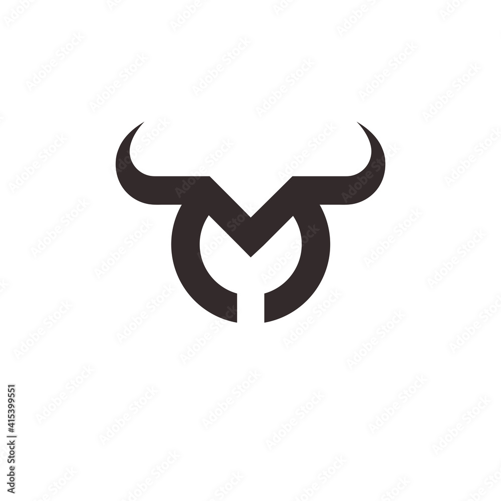 initial M bull logo design vector initial M bull logo design vector
