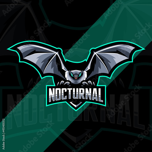 Nocturnal Bat bird mascot logo esport template design