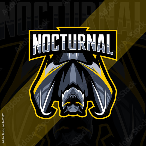 Nocturnal Bat bird mascot logo esport template design