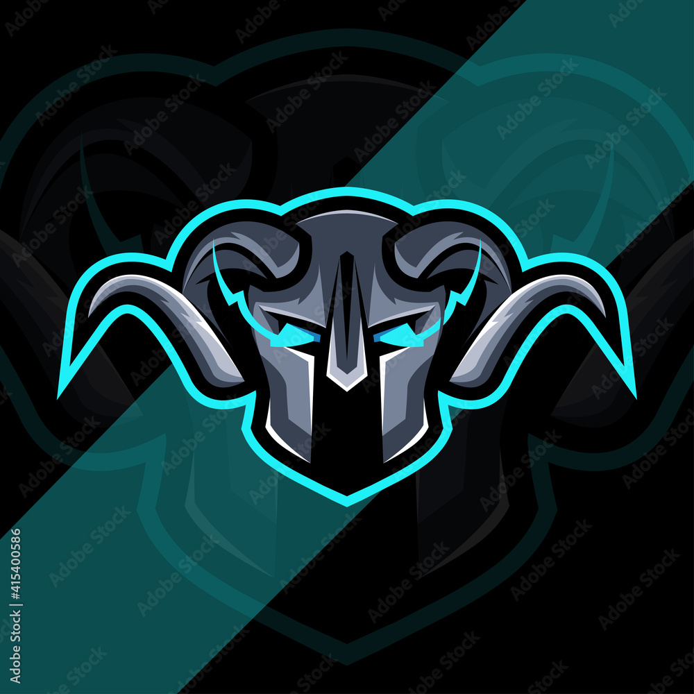 Fototapeta premium Head viking mascot logo template design