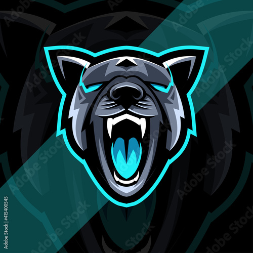 Dog pitbull angry mascot logo esport design template