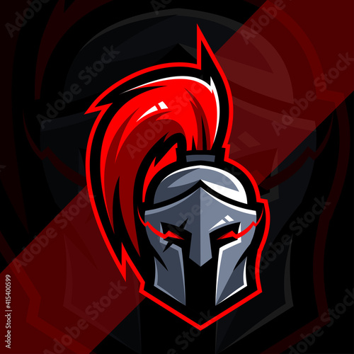 Spartan knight mascot logo esports design