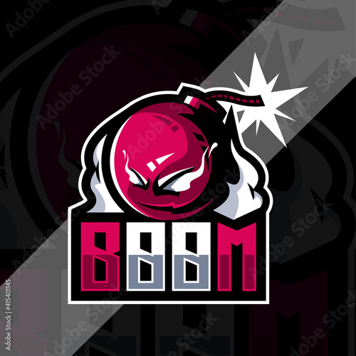Boomber mascot logo esports design template