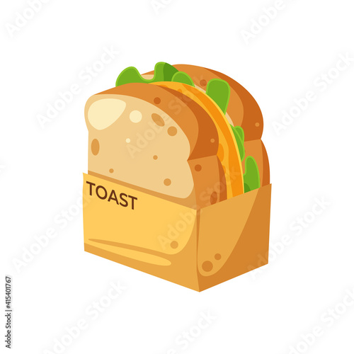 Delicious Toast sandwich vector illustration