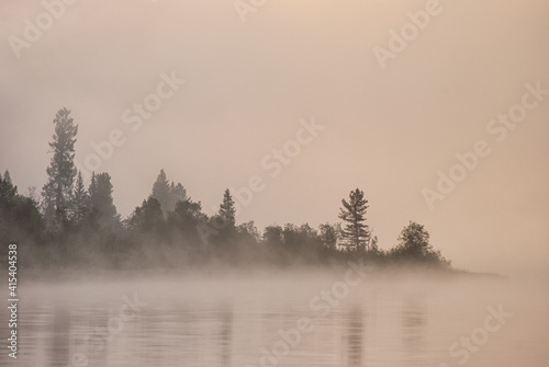 misty morning on the lake