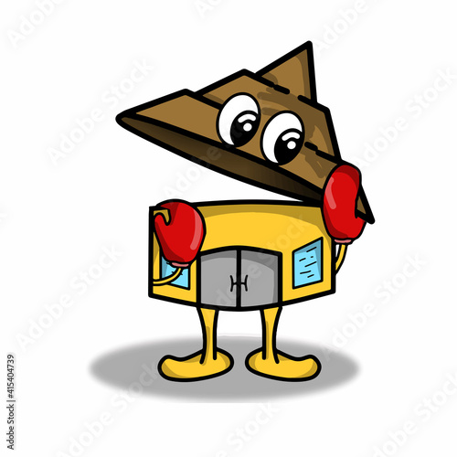 A boxer house character vector template design illustration