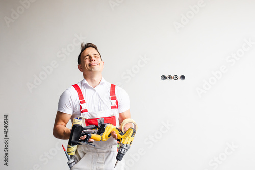 Obraz na płótnie Giving up while unsuccessful house repair works